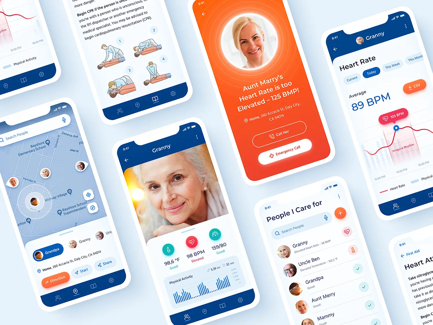 Aged care healthcare application design concept