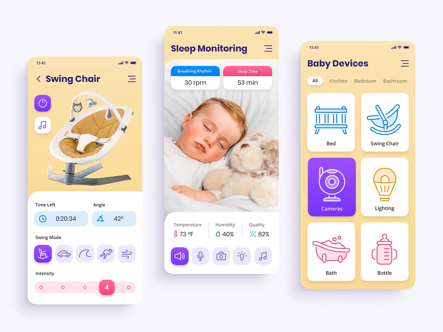 Baby tech UI/UX design concept