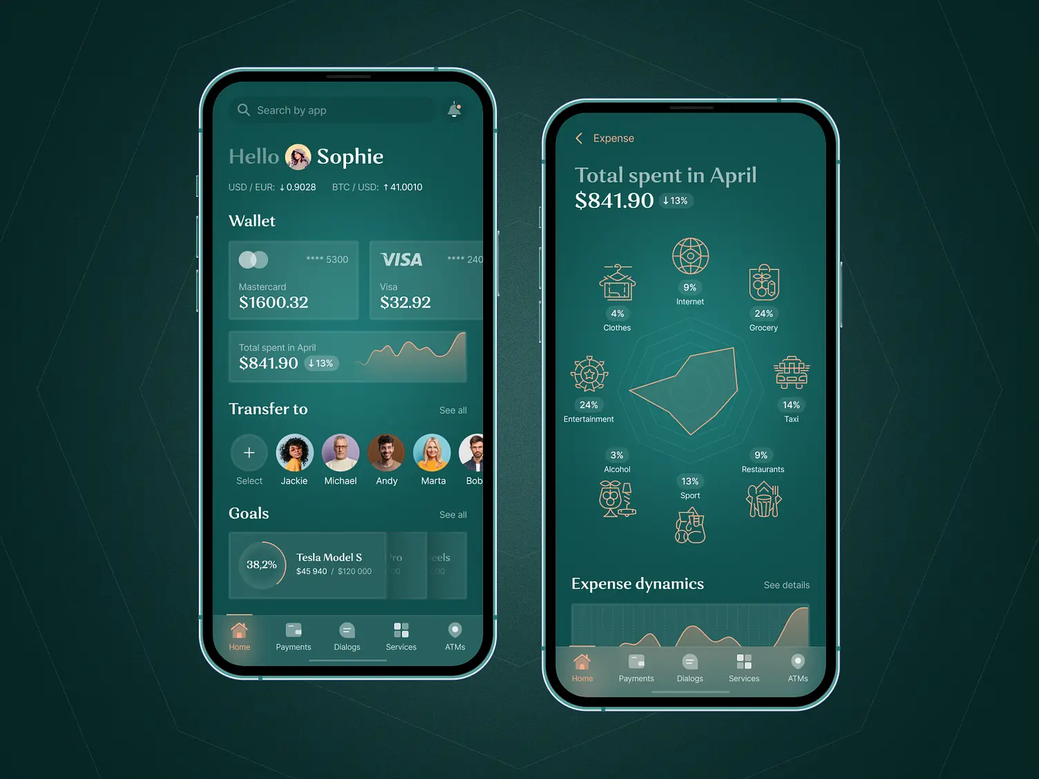 Expense tracker app UI/UX design concept
