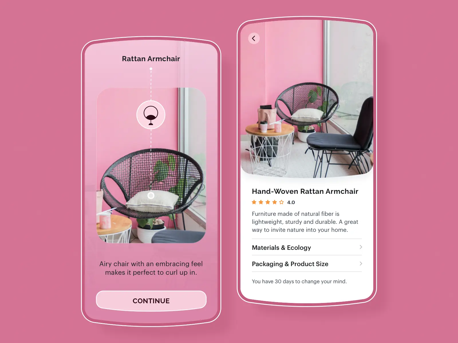 AR based ecommerce mobile app design concept