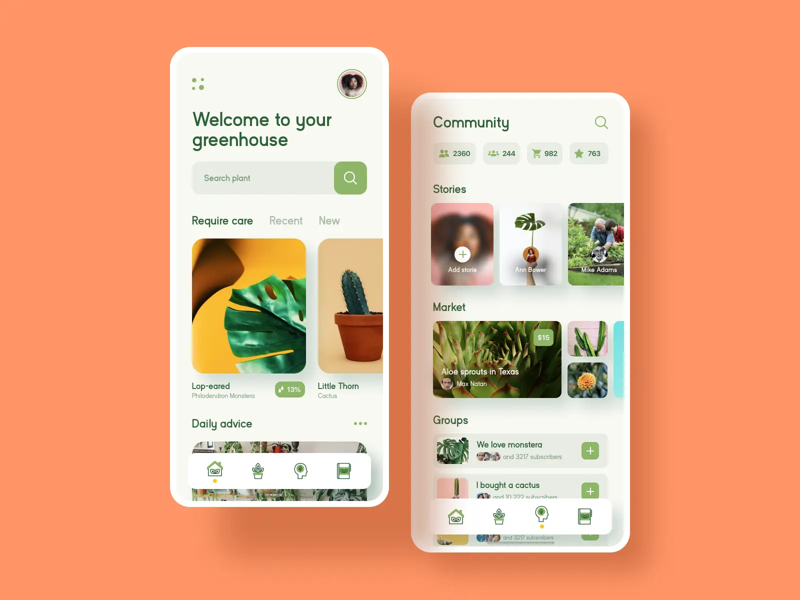 Smart plant home app user interface design concept