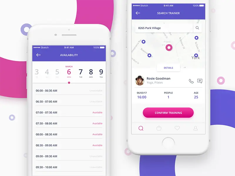 Fitness app user interface design concept