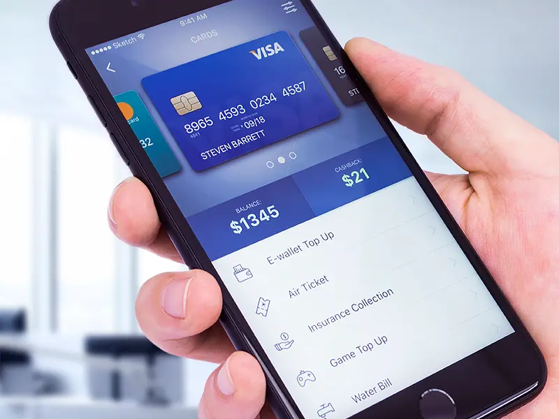 Online banking app design concept