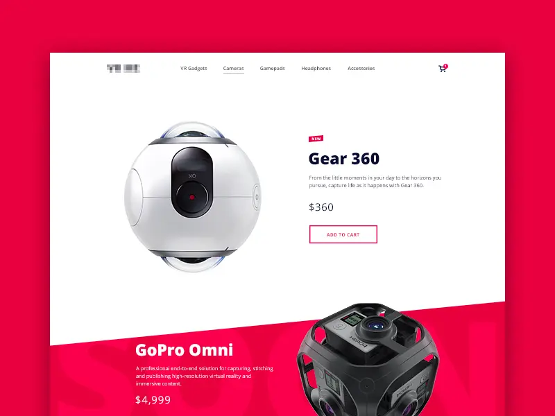 VR retail store website design concept