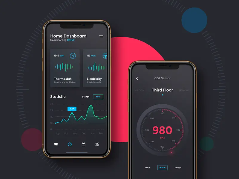 Remote control smart home mobile app design concept