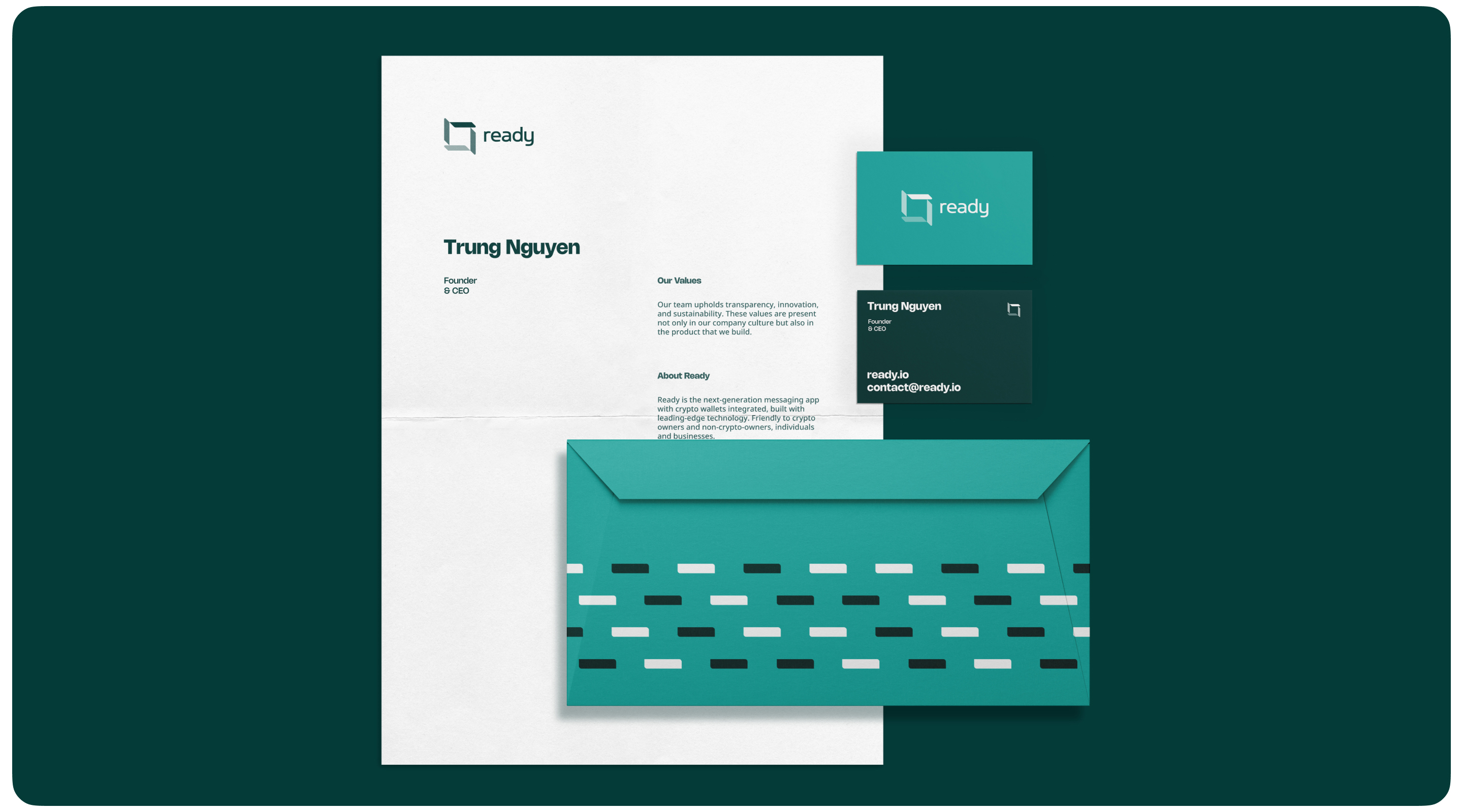 Brand stationery, business card and envelope