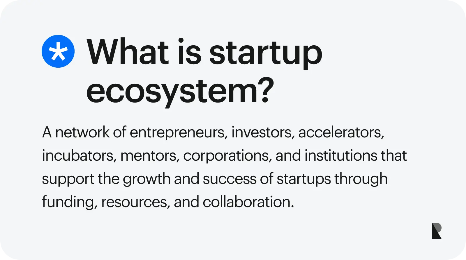 What is startup ecosystem?