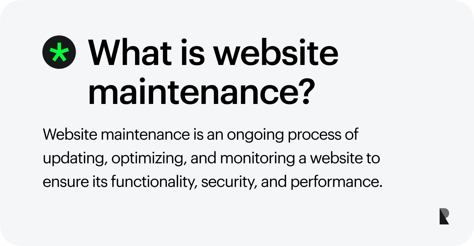 What is website maintenance?