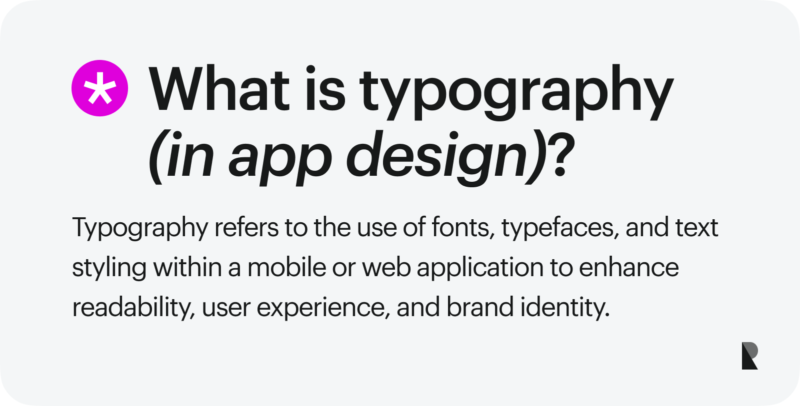 What is typography in app design?