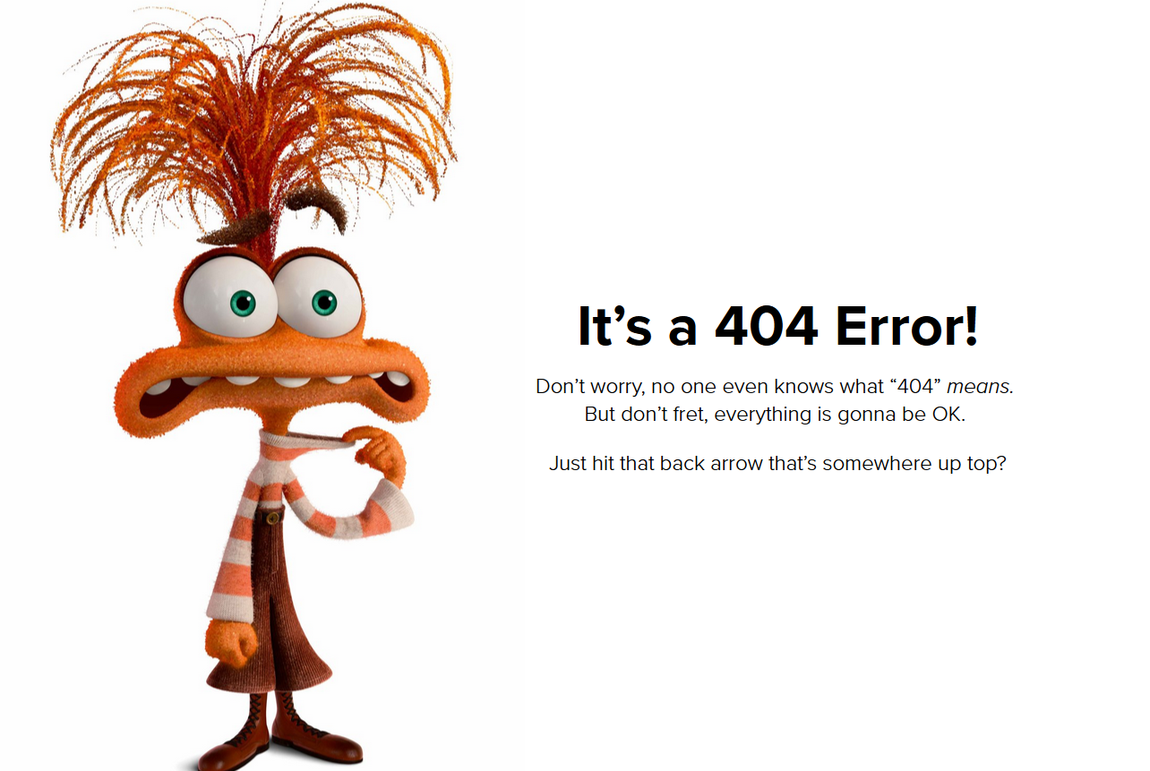 An animated orange character stands anxiously