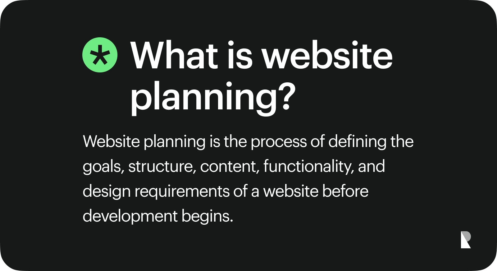 What is website planning?