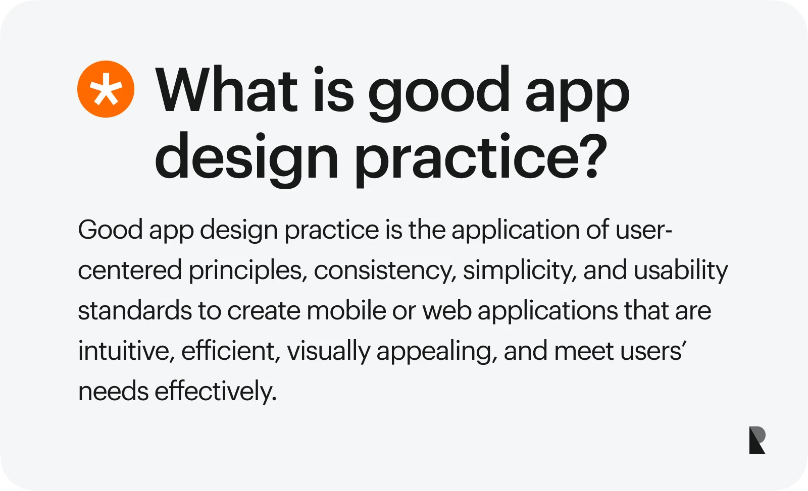What is good app design practice?