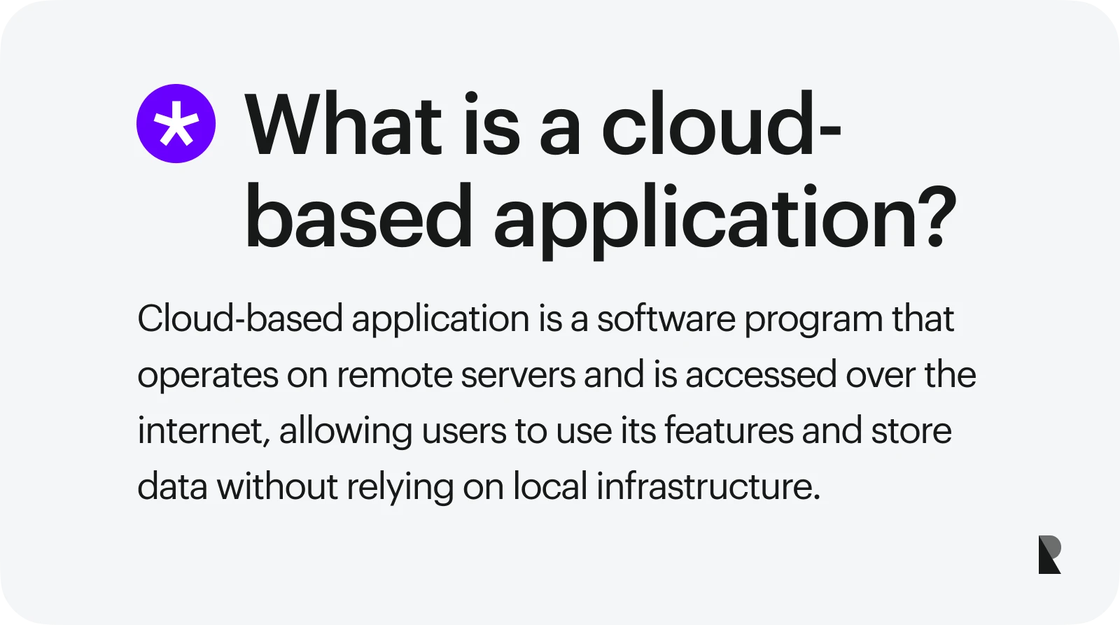 What is cloud-based application?