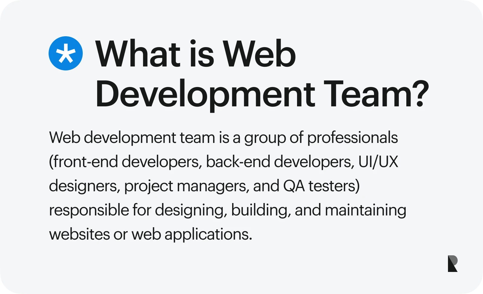 What is web development team