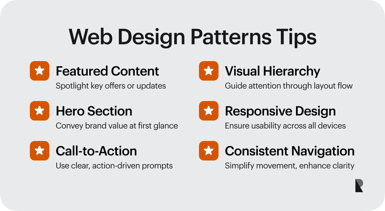 web design patterns tips