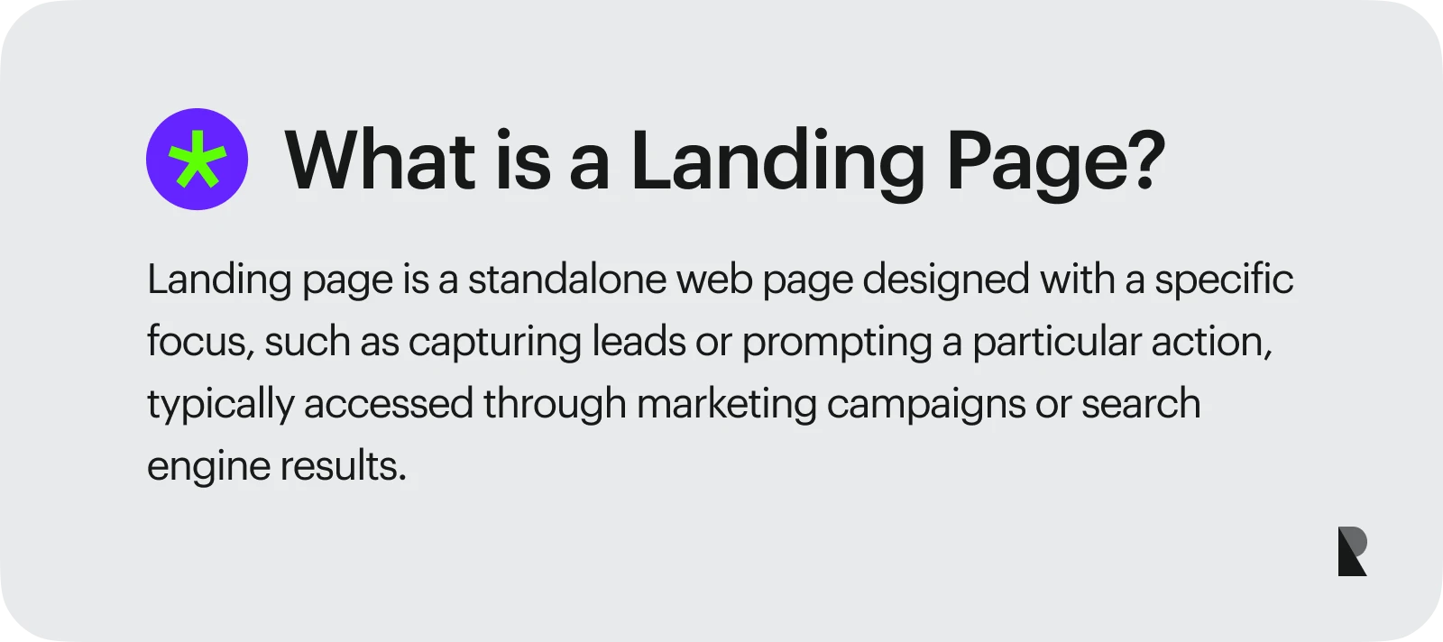 What is landing page?