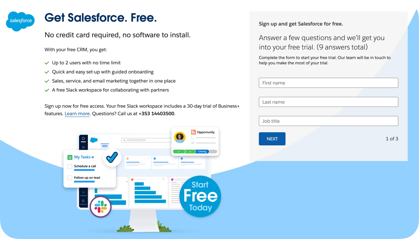 Lead generation landing page example
