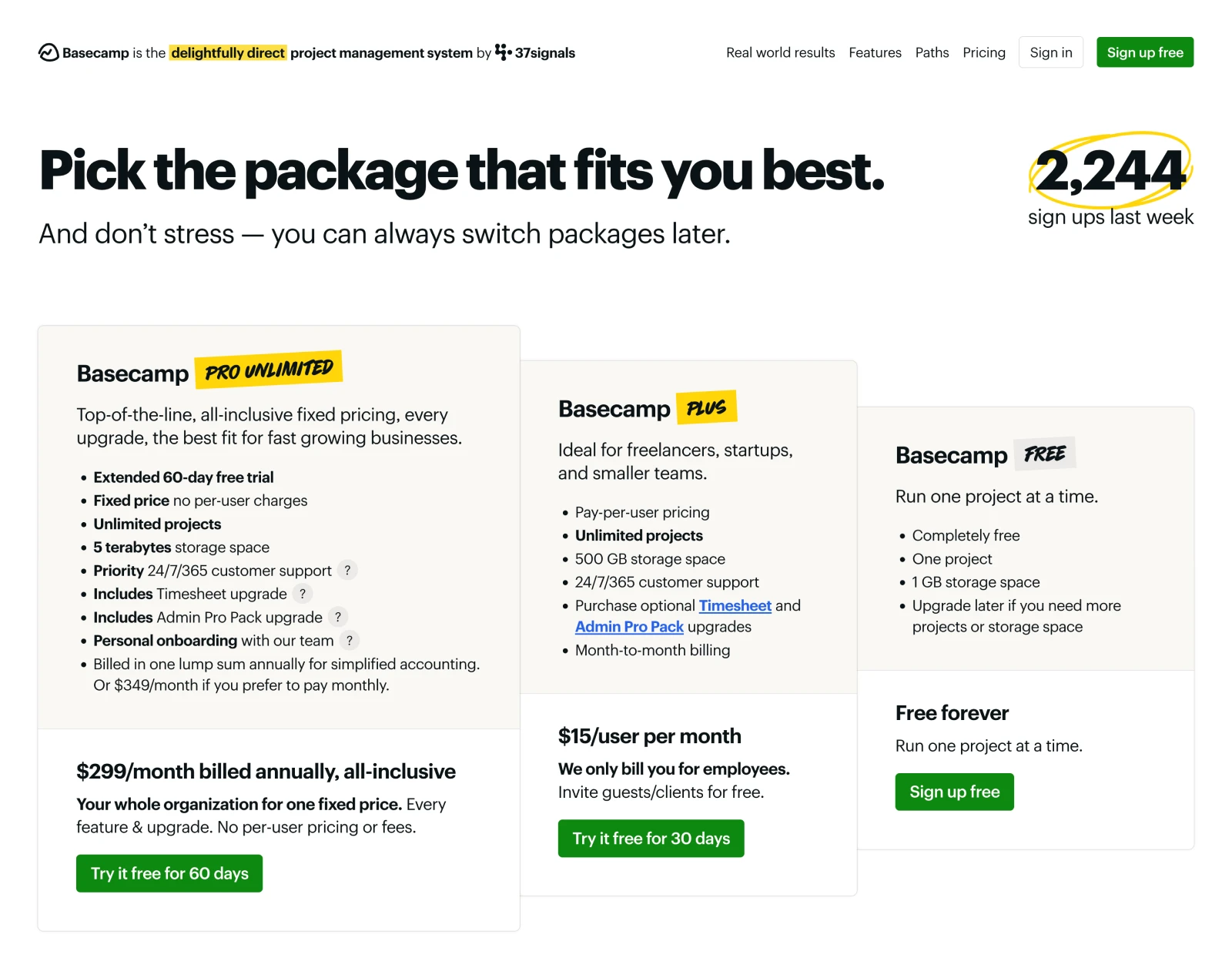 Sales Landing Page Example