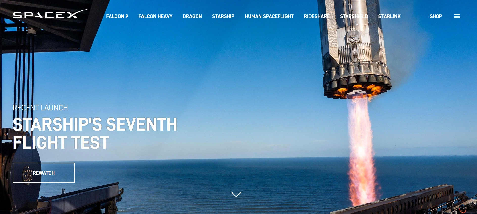 SpaceX starship tech website example