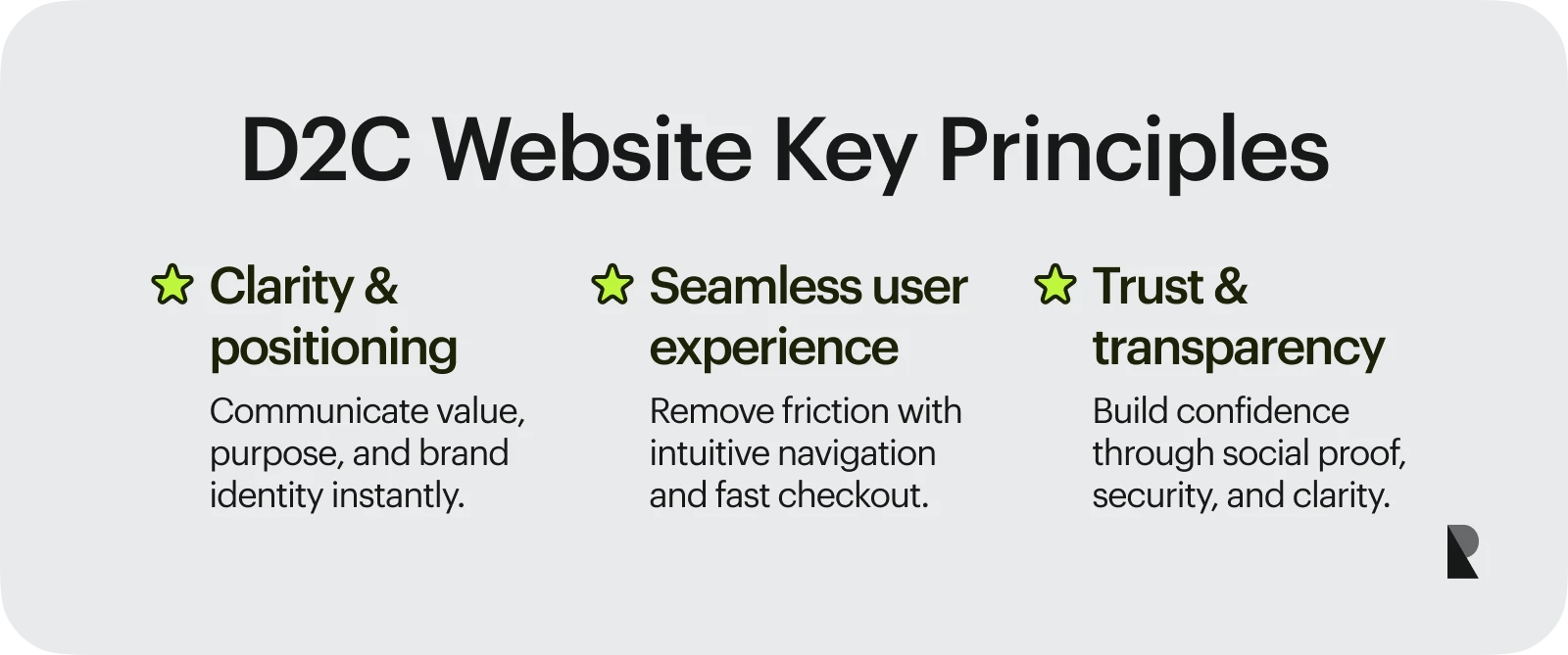 D2C website key principles