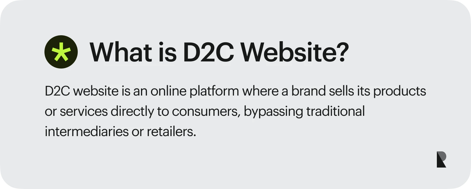 What is D2C website?
