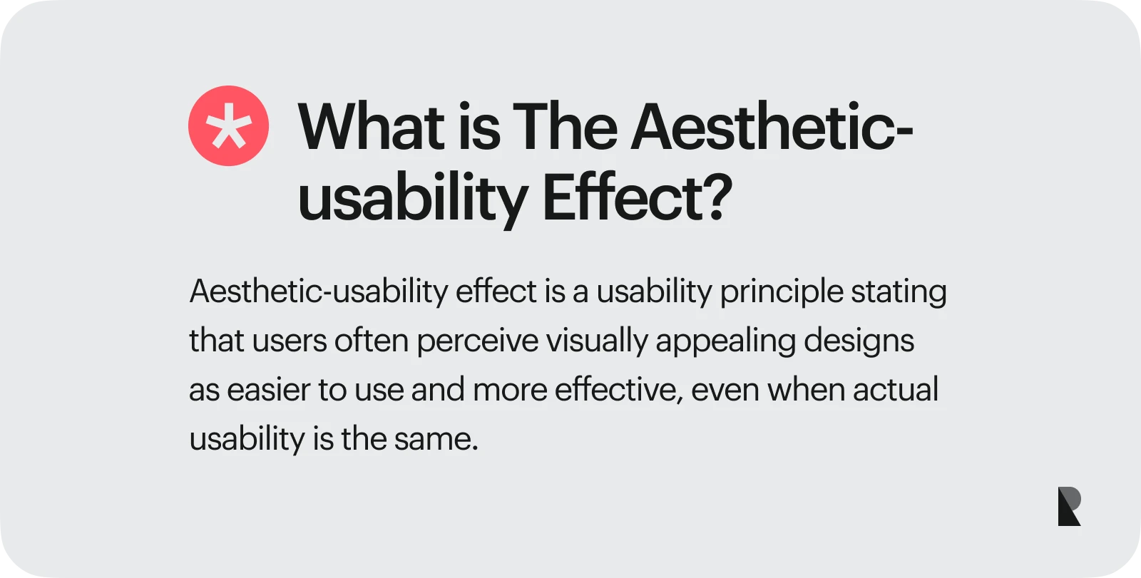 What is the aesthetic-usability effect in design