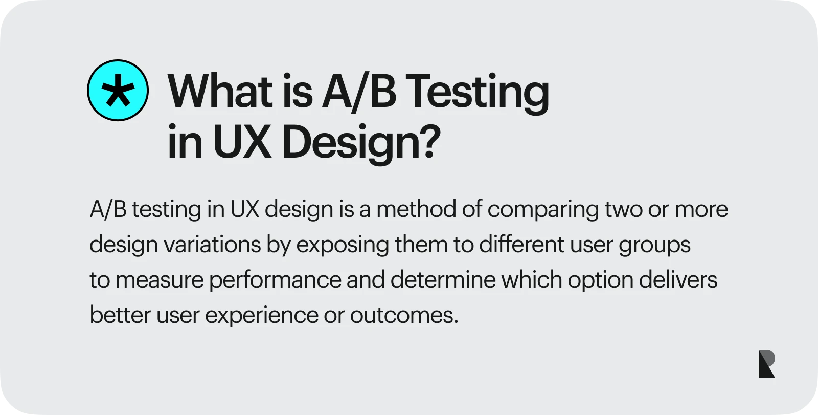What is A/B testing in UX design