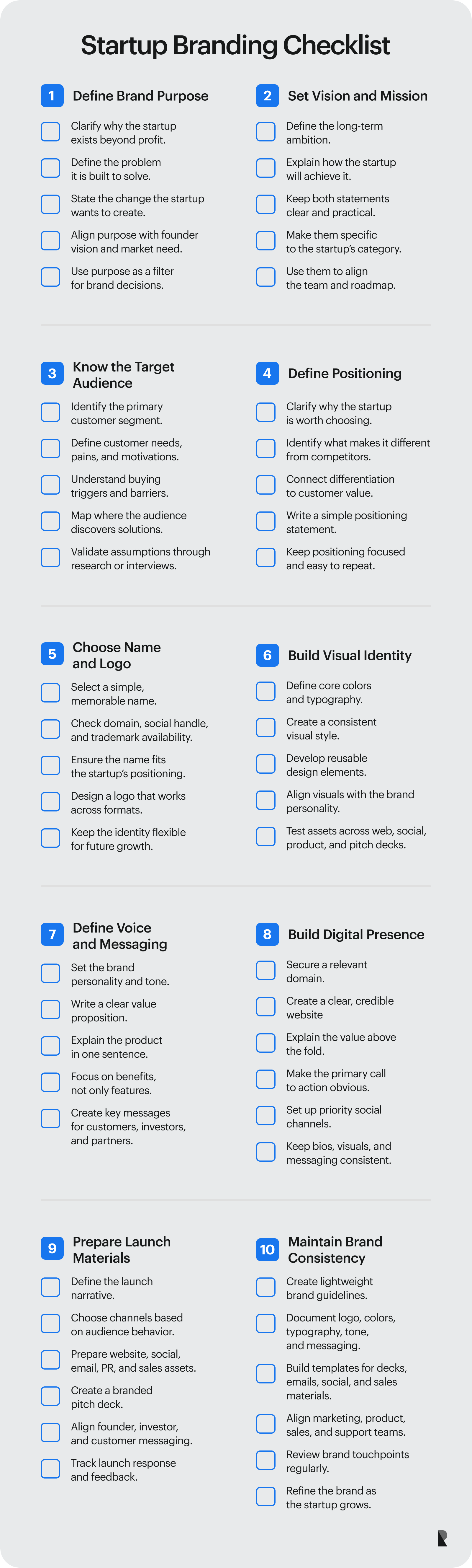 startup branding checklist