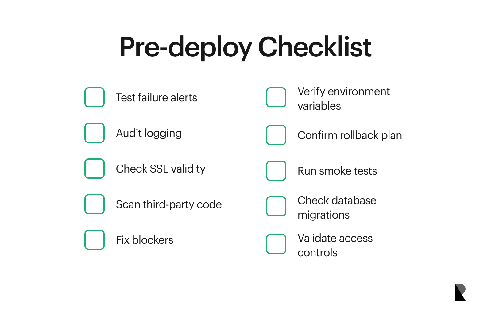 Pre-deploy checklist