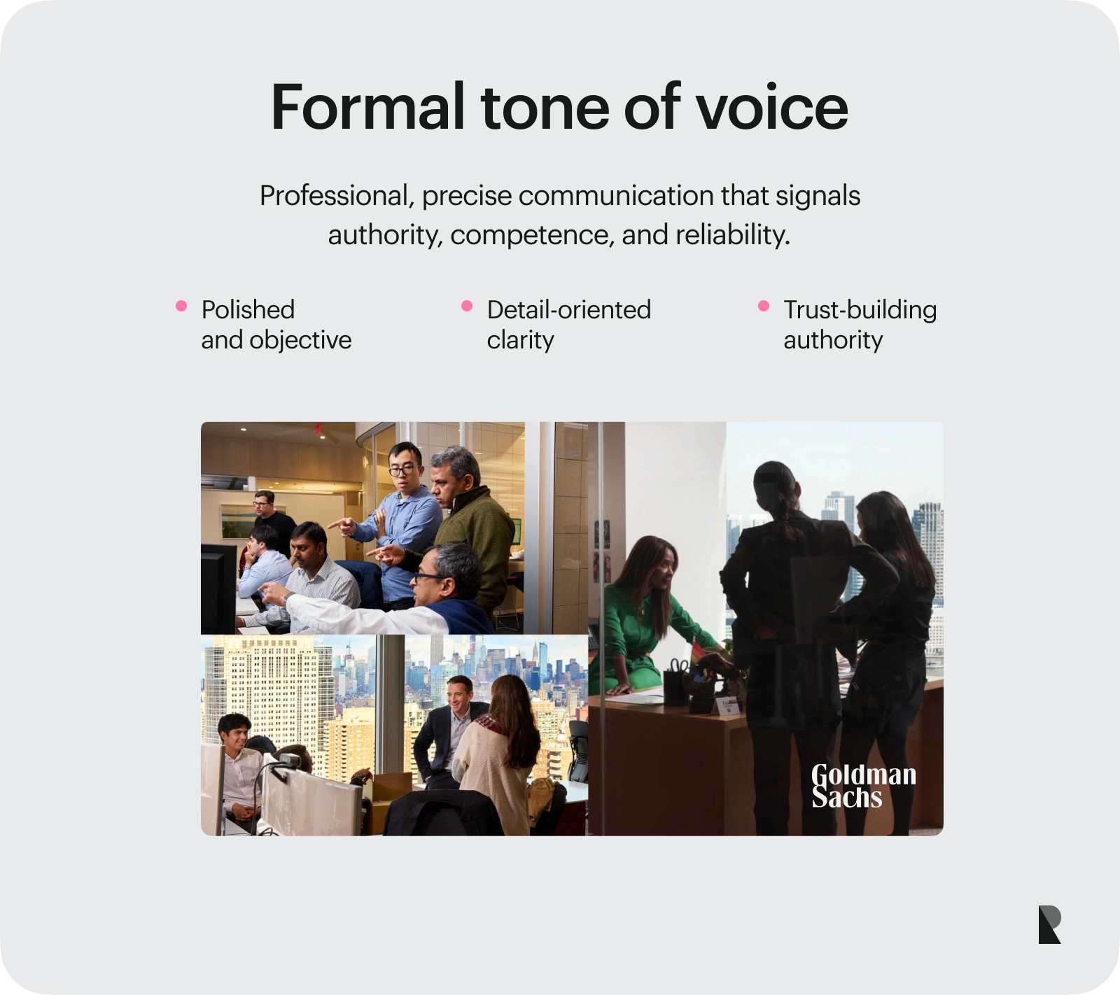 Formal tone of voice