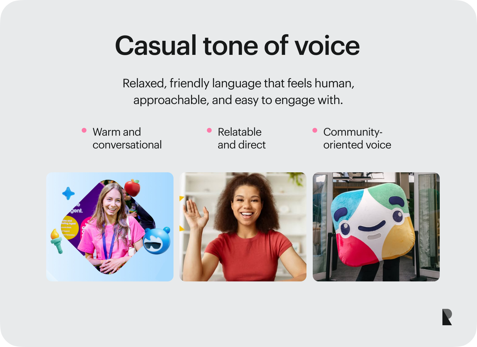 Casual tone of voice