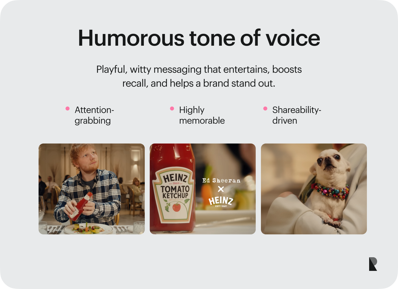 Humorous tone of voice