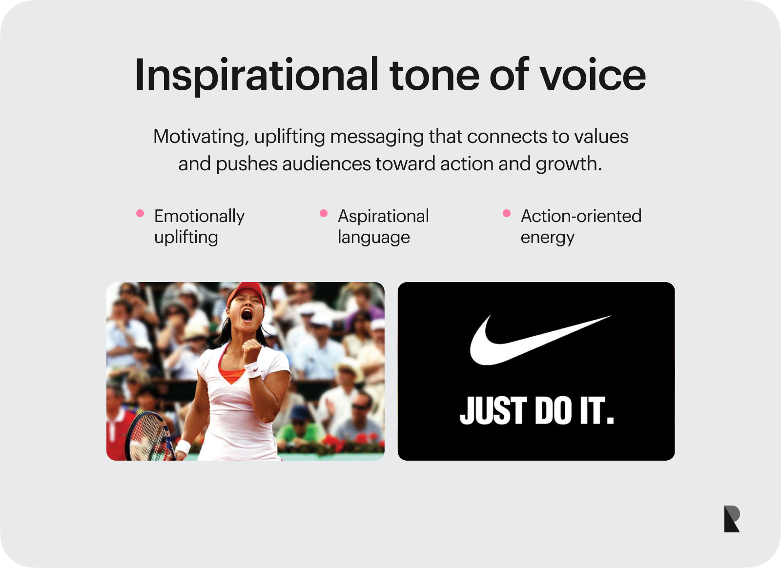 Inspirational tone of voice