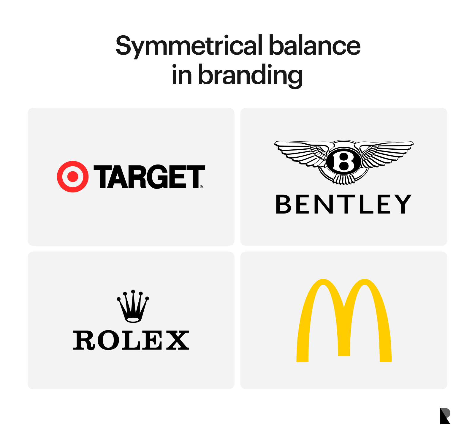 Symmetrical balance in branding