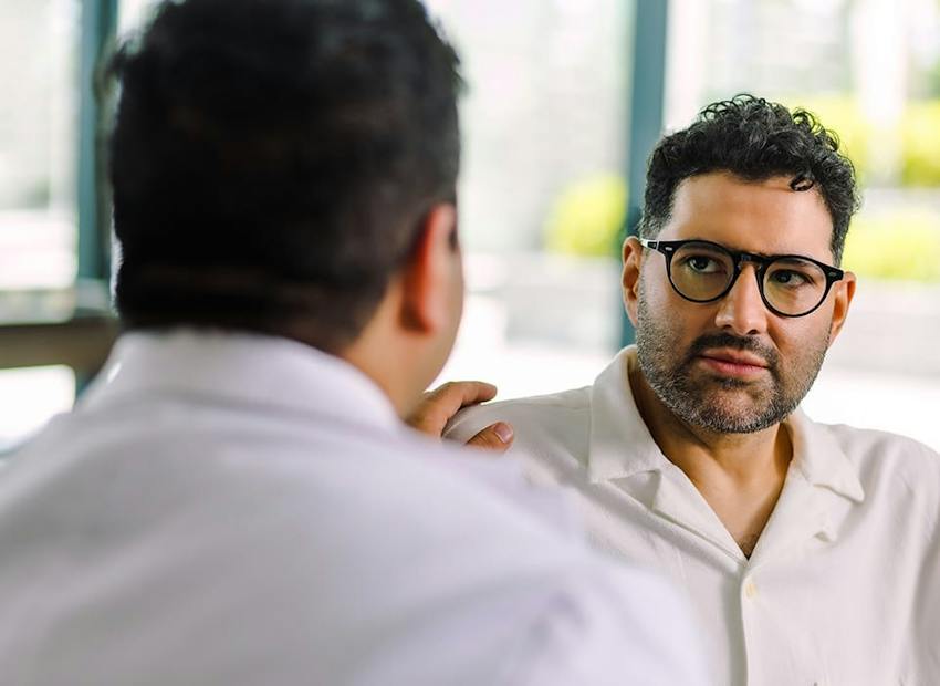 patient speaking to Dr. Chopra