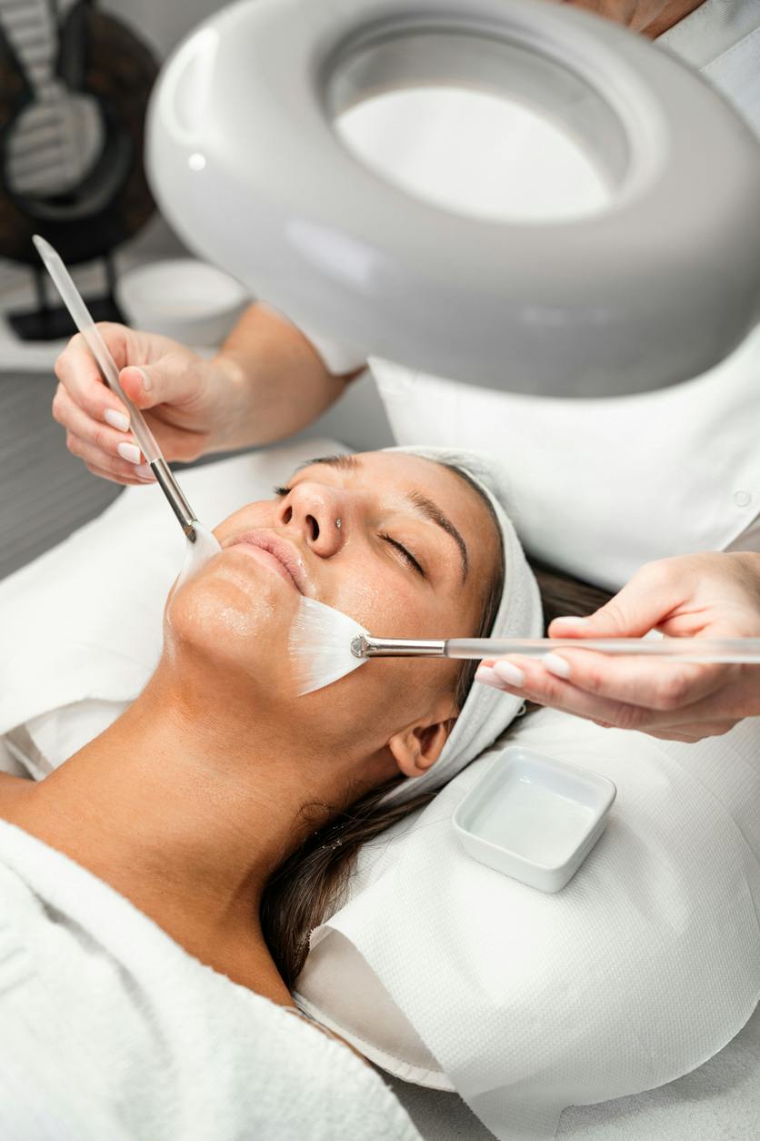 woman getting a facial