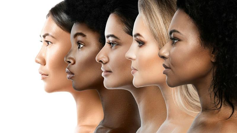 Row of women with different skin tones