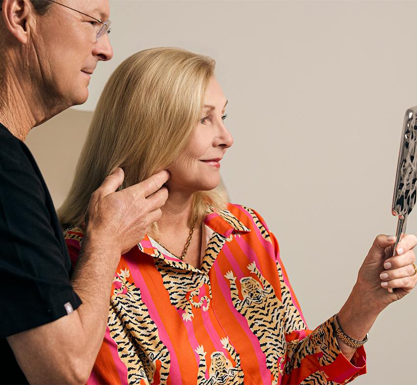 A doctor helping a patient