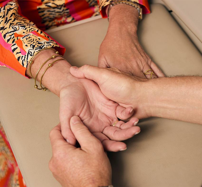Two people's hands
