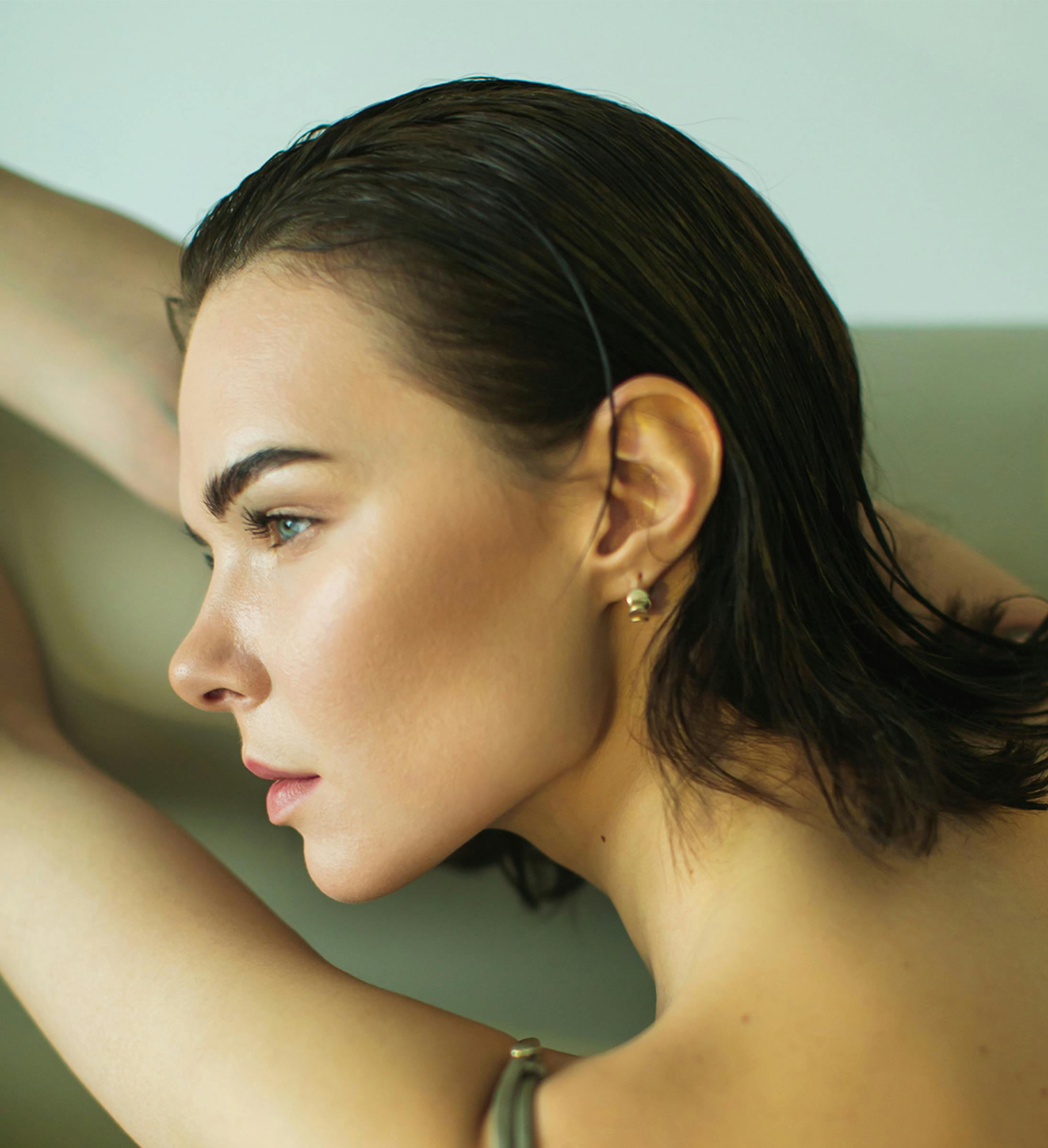 Woman's side profile