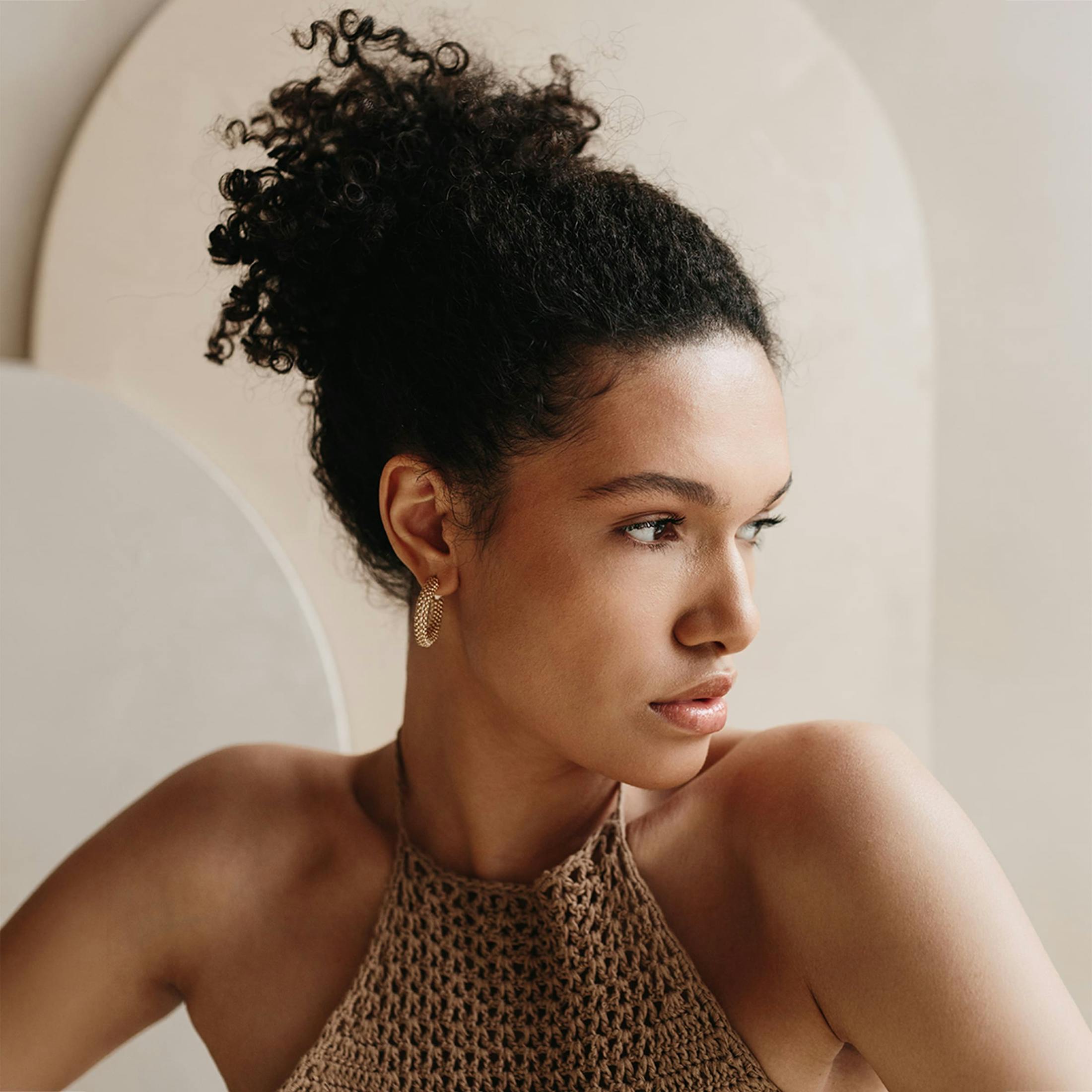 Woman looking off to the side