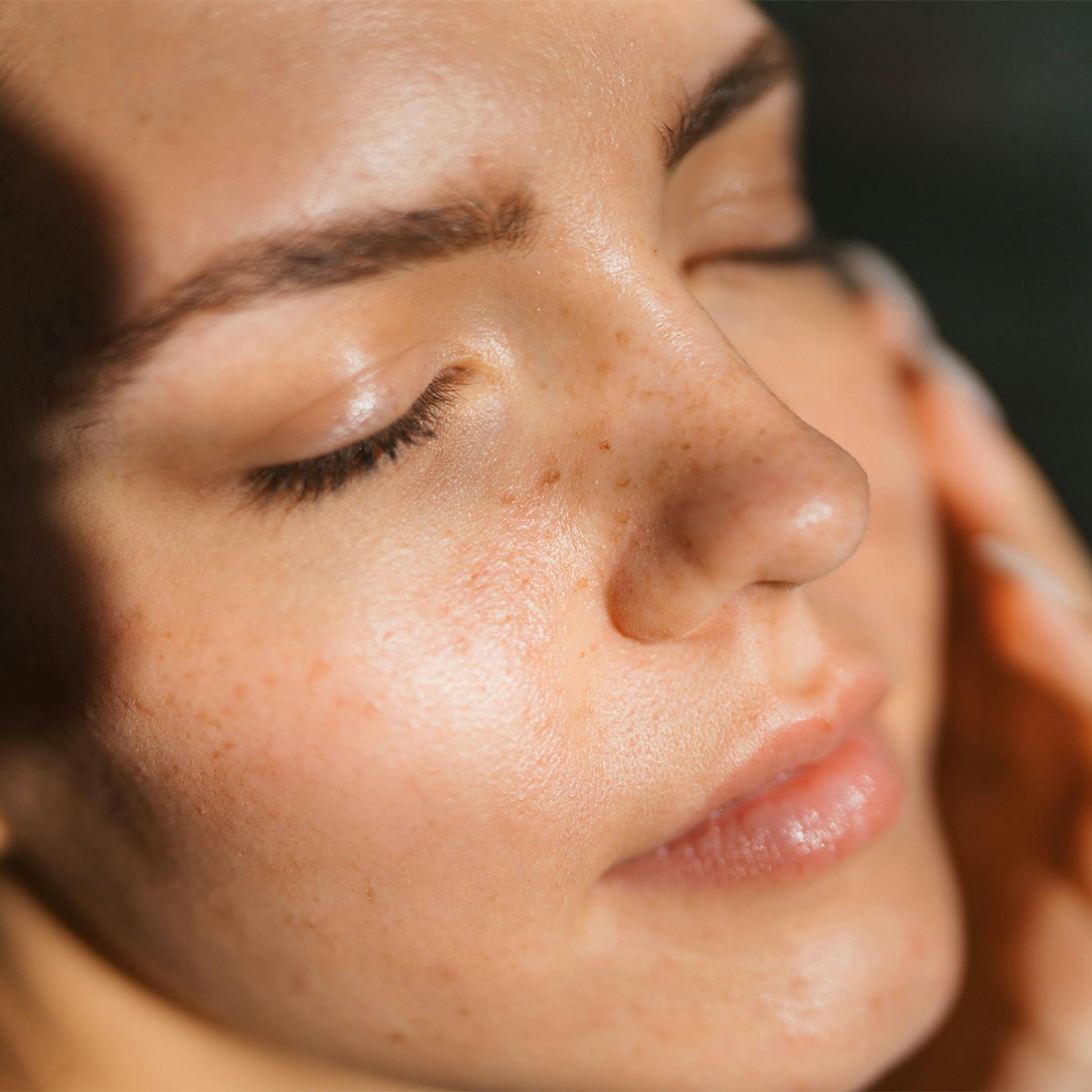 close up of womans face