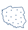 Mapa polski z oddziałami Onninen Symbol