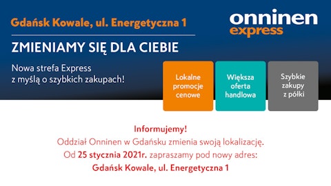 Zmiana lokalizacji oddziału Onninen Gdańsk