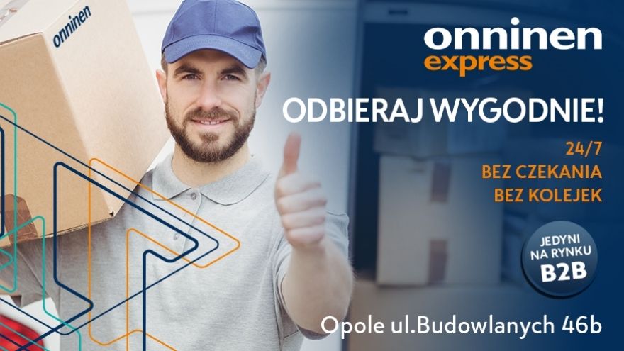 Kurier Onninen dostarcza paczkę do Onnboxa w Opolu