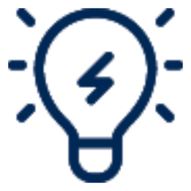 Niebieski symbol żarówki - segment elektryczny