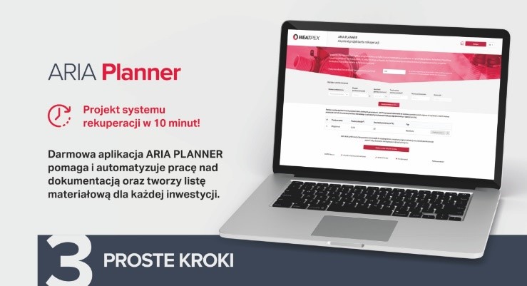 Reklamný banner aplikácie Aria Planner pre projekty rekuperácie