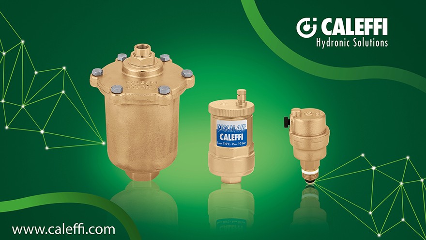 Вентиляційні отвори Caleffi Robocal, DiscalAir і Maxcal на зеленому фоні