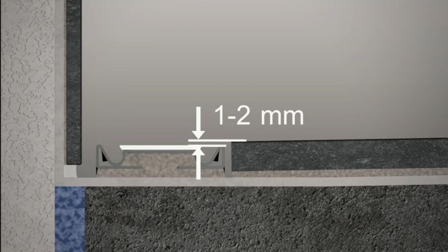 Odpływy liniowe Geberit CleanLine - obniżenie kratki względem powierzchni podłogi