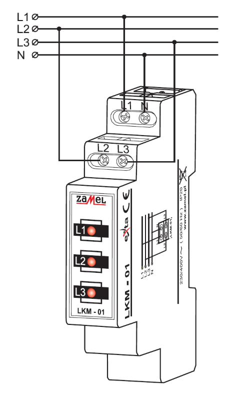 Індикатор живлення 230В/400В світлодіодний червоний/зелений/жовтий TN Тип: LKM-01-40